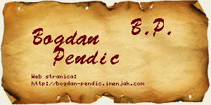 Bogdan Pendić vizit kartica